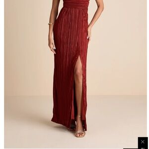 Lulu's Rust Pleated Dress